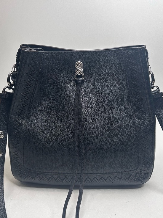 Brighton Handbags - BRIGHTON Interlok Georgia Convertible Hobo BLACK $565 Pebbled Leather Celtic EUC